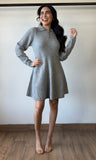 Ribbed Sweater Flared Mini Dress