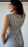 Sleeveless Stripe Top W/ Back Bow