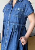 Denim Button Down Shirt Mini Dress