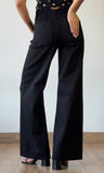 High Rise Ankle Wide Double Button Jeans
