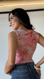 Sleeveless Asymmetrical Mesh Top