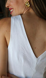 V- Neckline Linen Vest