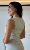 Acid Washed Stripe Vest