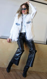 Faux Fur Denim Contras Vest