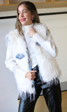 Faux Fur Denim Contras Vest