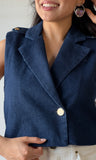 Lapel Collar Denim Vest