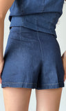 Slit Denim Mini Skort