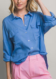 Long-sleeve Button-up Linen Shirt