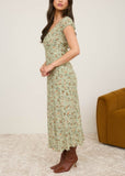 Floral Short Sleeve Midi Dress