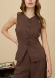 Front Button Vest Top