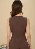 Front Button Vest Top