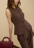 Front Button Vest Top