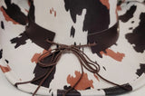 Cow Print Western Long Horn Strap Cowboy Hat
