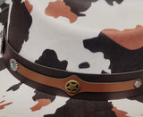 Cow Print Western Long Horn Strap Cowboy Hat