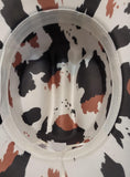 Cow Print Western Long Horn Strap Cowboy Hat