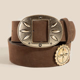 Western Concho Accent Faux Leather Belt