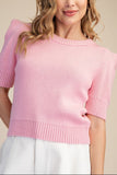 Short Sleeve Sweater Knit Top