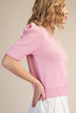Short Sleeve Sweater Knit Top