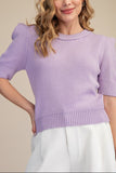 Short Sleeve Sweater Knit Top