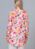 Floral Long Sleeve Button Up Blouse
