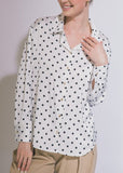 Satin Polka Dot Button-up Blouse