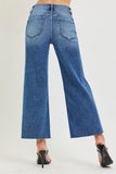 Tummy Contorl High Rise Crop Wide Creased Jeans