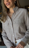 Striped Long Sleeve Button-up Shirt