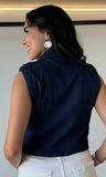 Lapel Collar Denim Vest