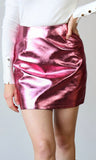 Metalic PU Leather Mini Skirt