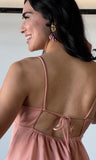 Satin V-neck Peplum Cami Top