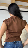 Brown Sleeveless Top