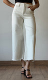 Tummy Control High Rise Crop Wide Jeans