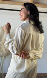 Rhinestone Detail Button Blouse