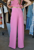 Pink High-waisted Pants