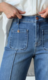 High Rise Crop Wide Front Pocket