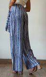 Blue Print Waist Wrap Pants