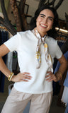 Short Slv Round Neck Soft Knit Top