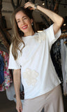 Flower Embroided Tee
