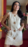 Detail Button Short Dress
