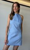 Halter Neck Open Back Bow Mini Dress