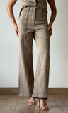 Front Seam Wide Leg Denim Pants