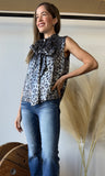 Silver Animal Print Sleeveless Top