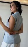 Oversized Asymmetric Tie Vest