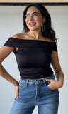 Off Shoulder Black Top