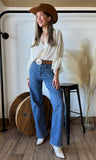 Western Embroidered Stretchy Denim Jean