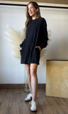 Washed Oversized Mini Sweatshirt Dress