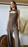 Asymmetrical Cutout Buckle Jumpsuit