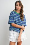 Striped Boxy Cropped T-shirt