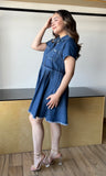Denim Button Down Shirt Mini Dress