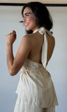 Halter Gold Detail Top